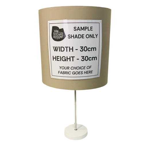 Lamp Base Only - Chrome Stick Table Lamp with White Round Base