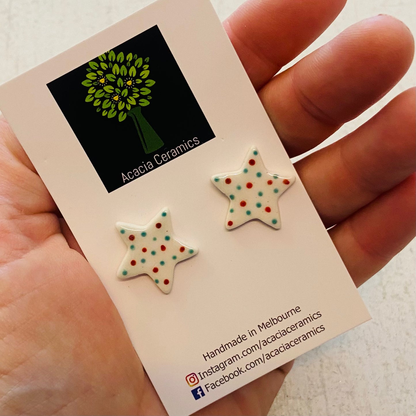 Hand Painted Christmas Stud Earrings