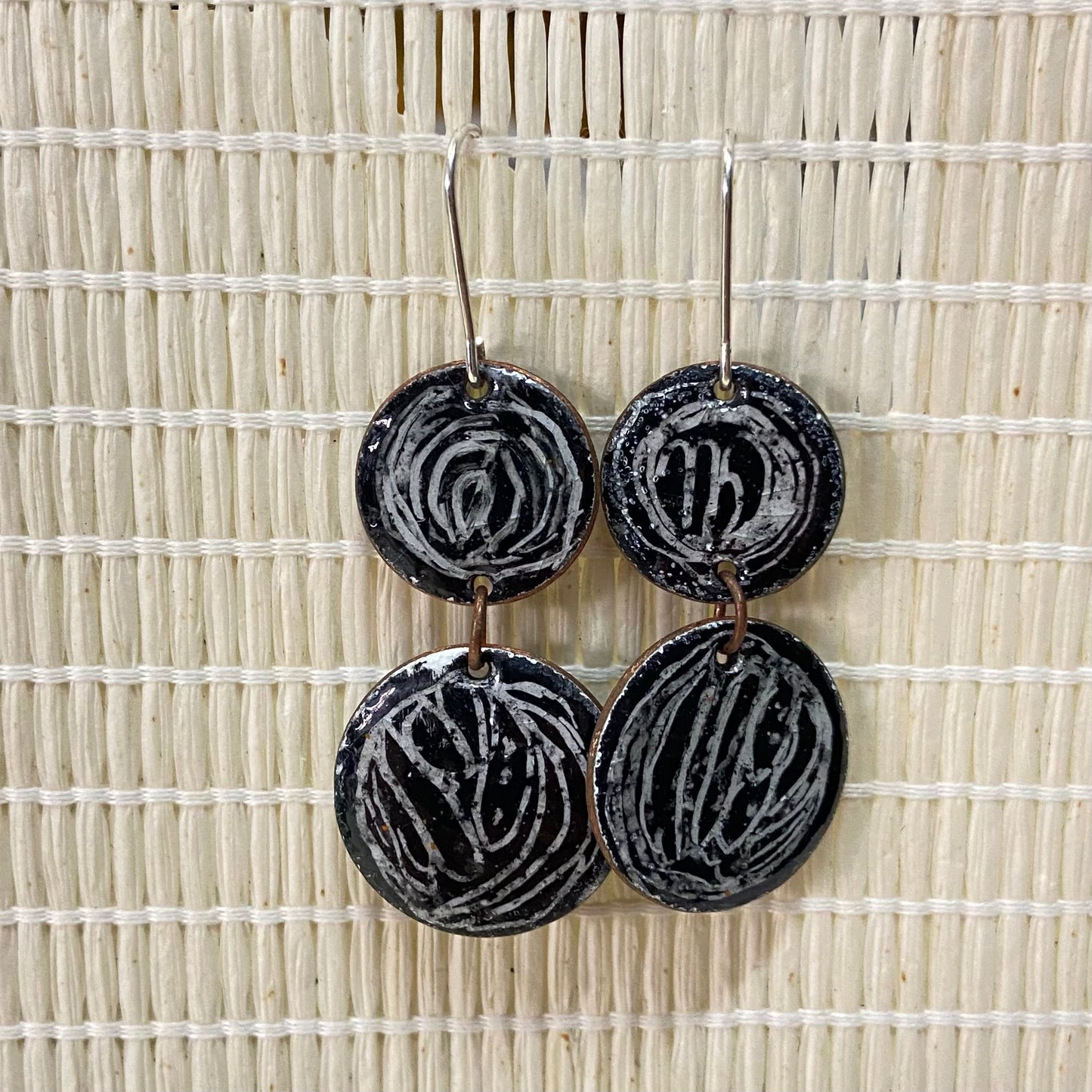 Handpainted Earrings - Enamel on Copper