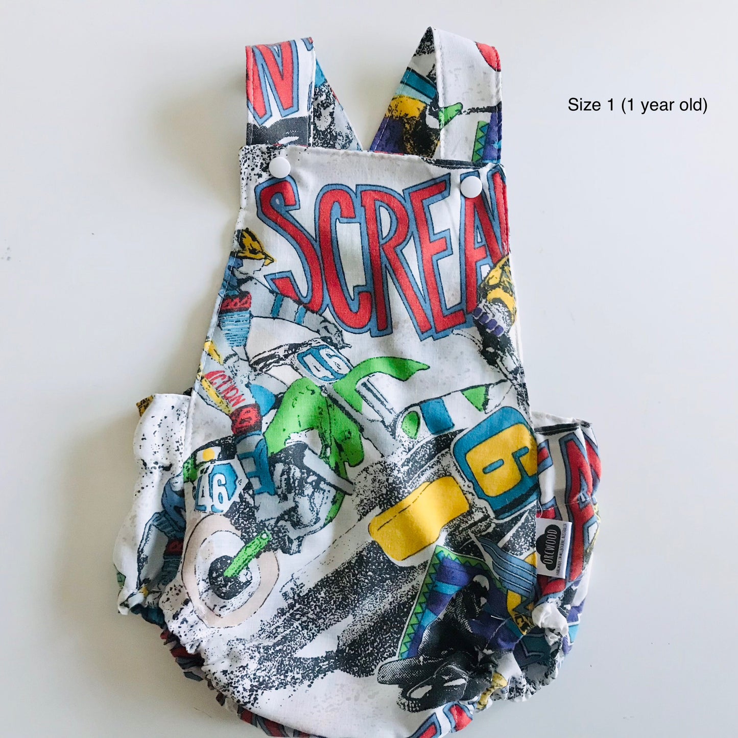 Baby Toddler Summer Romper - Upcycled Dirt Bike Screamers