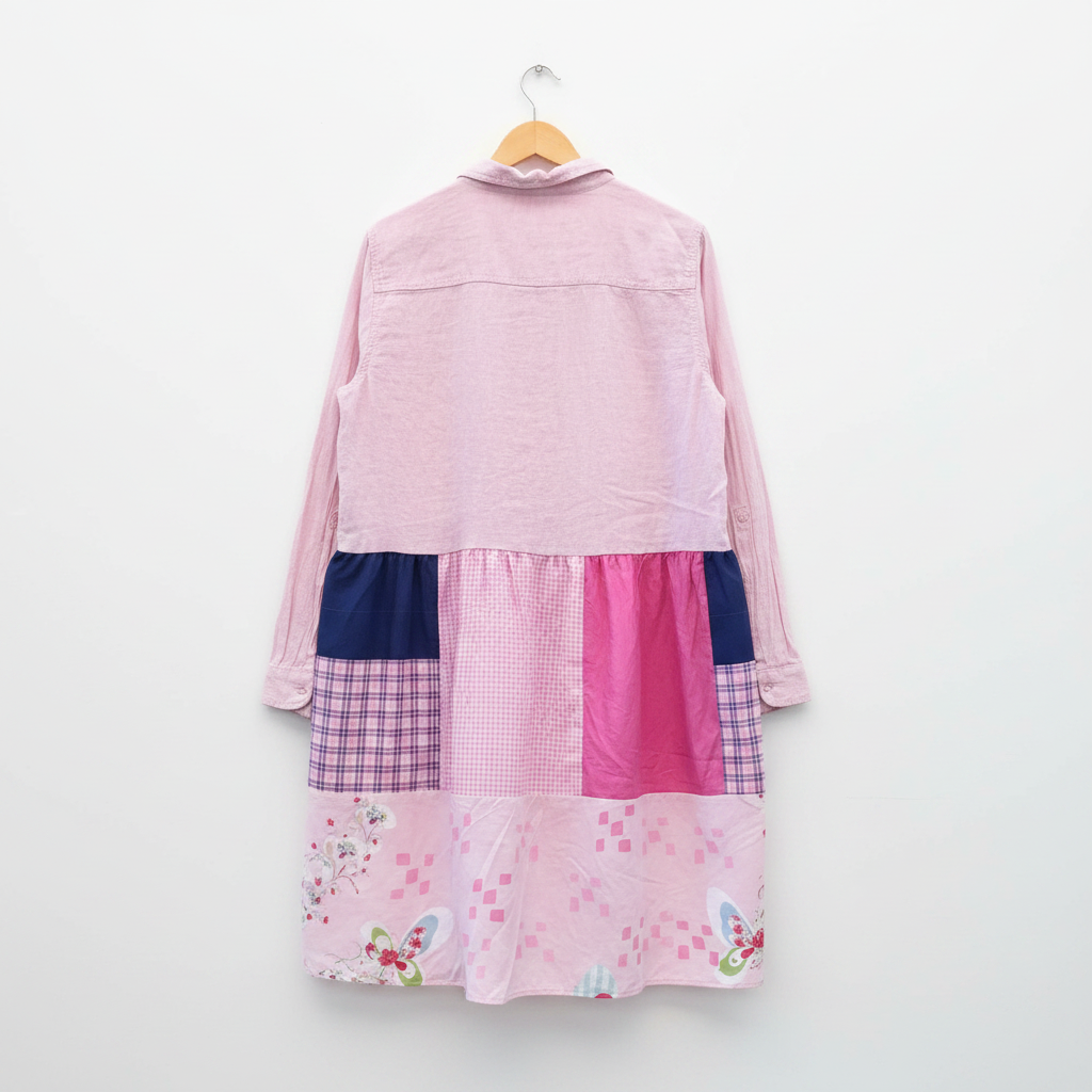 Scarecrow Dress - Pink & Royal Blue