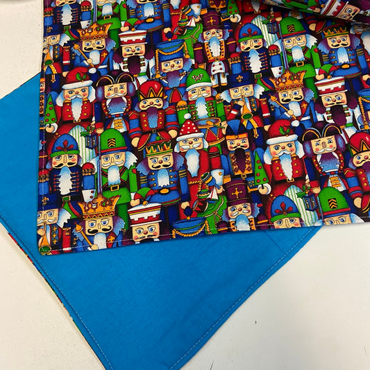 Reversible Christmas Placemats - Christmas Elfs with Blue on Reverse (set of 4)