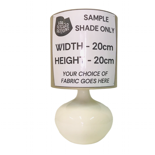 Lamp Base Only - Squat Round Short Neck Genie Table Lamp - cream