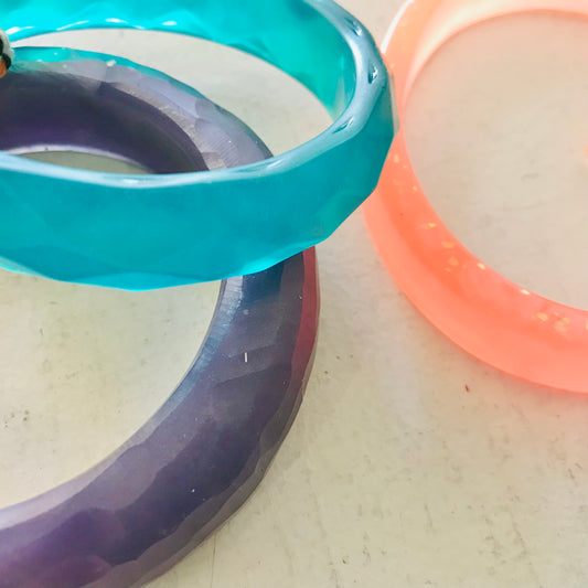 Burst of Colour Resin Bangle - Organic Set