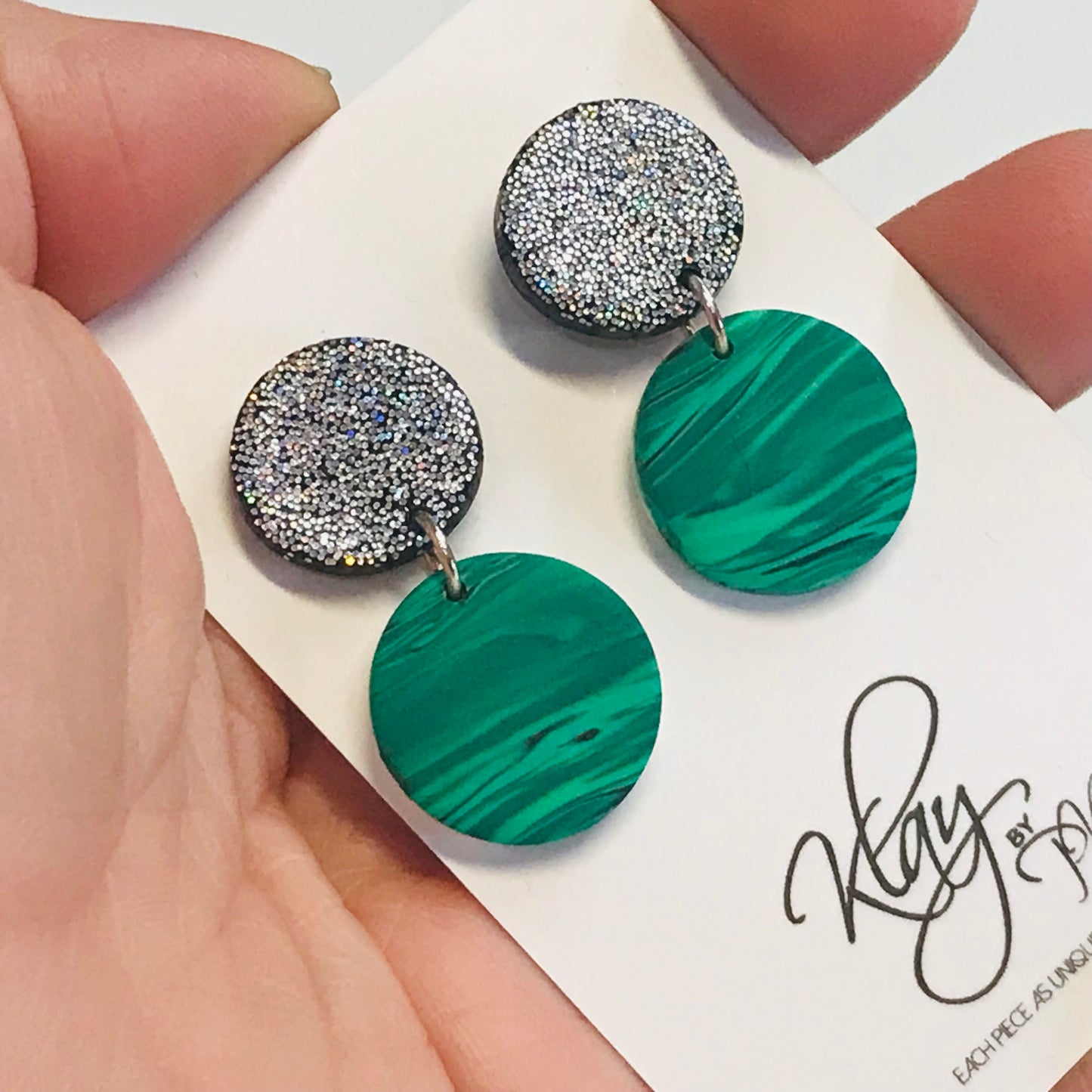 Handmade Polymer Clay Earrings - Glitter