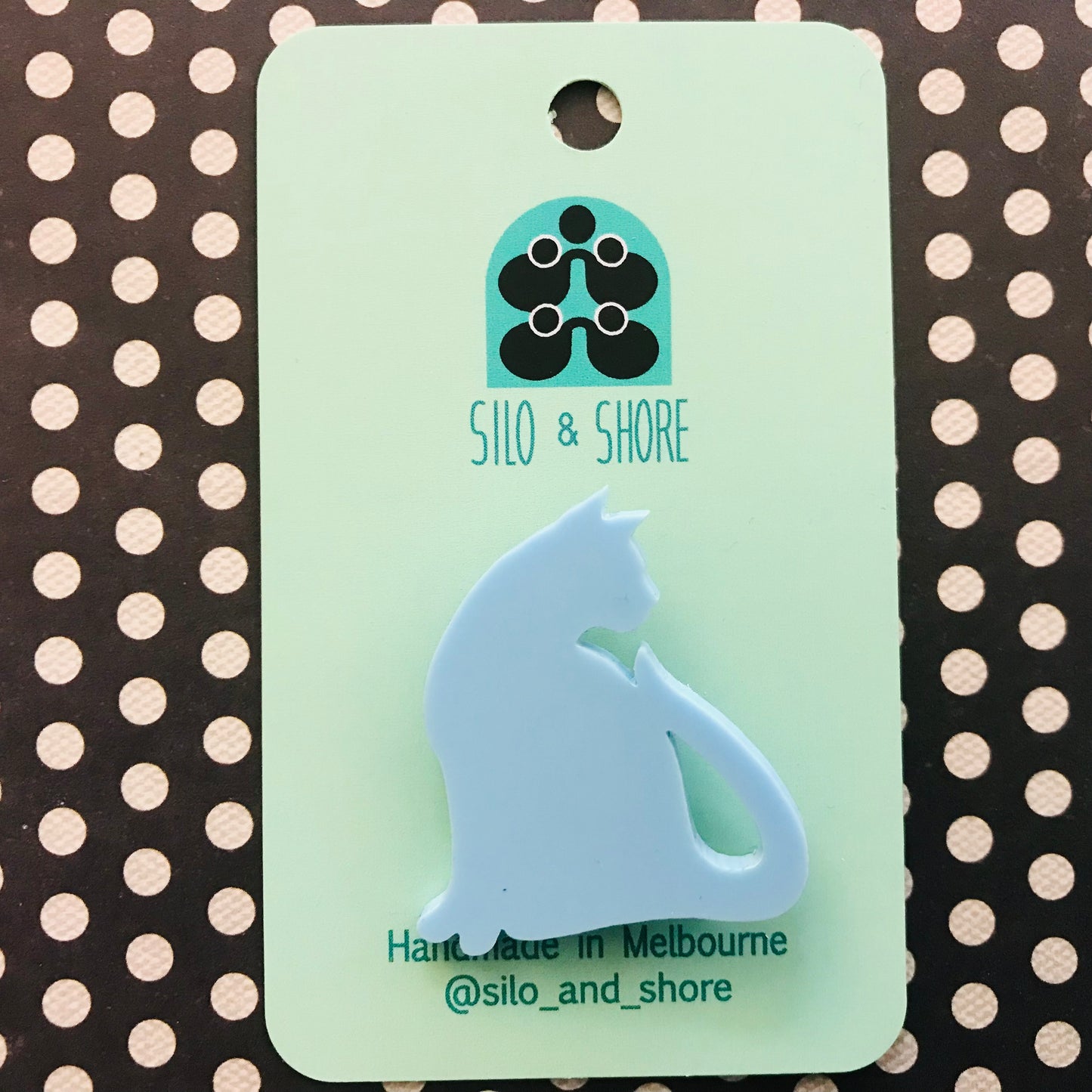 Art Deco Acrylic Brooch - Cats