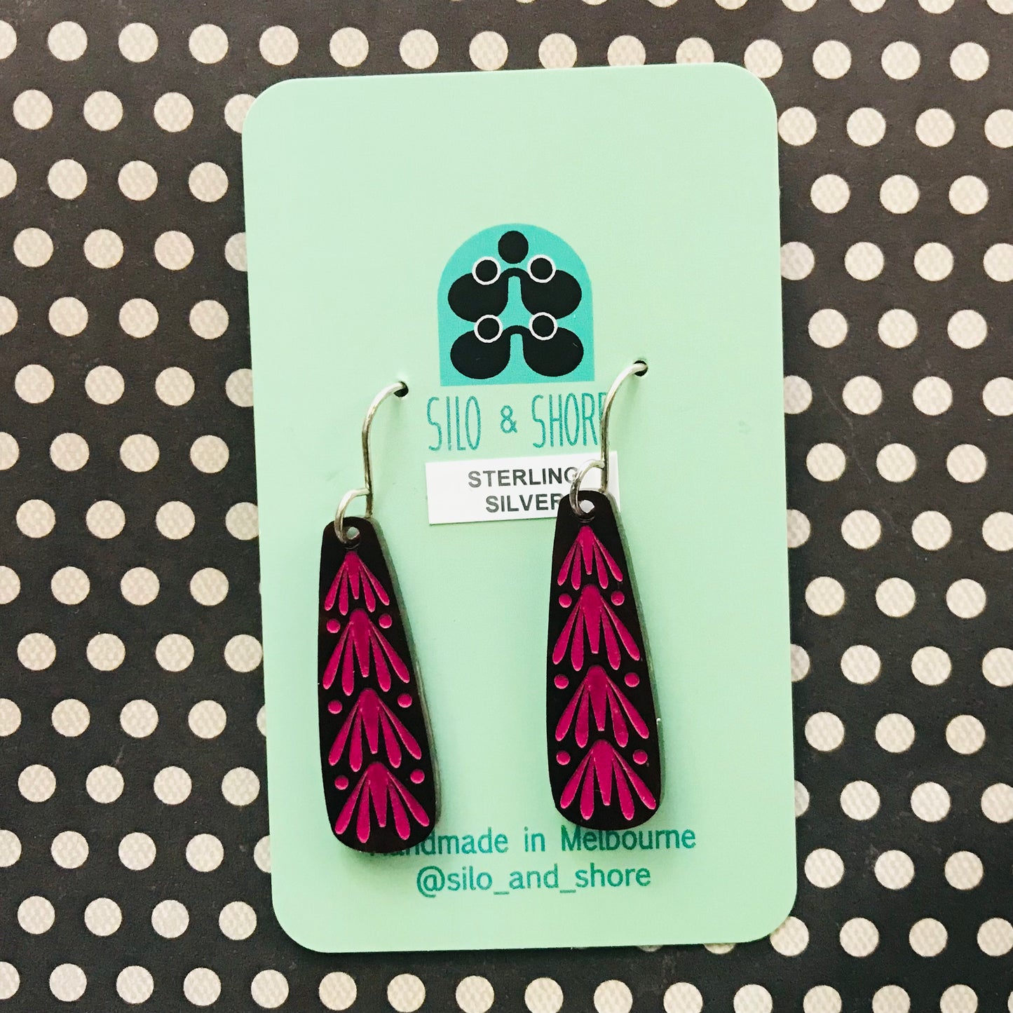 Art Deco Acrylic Earrings - Oblong