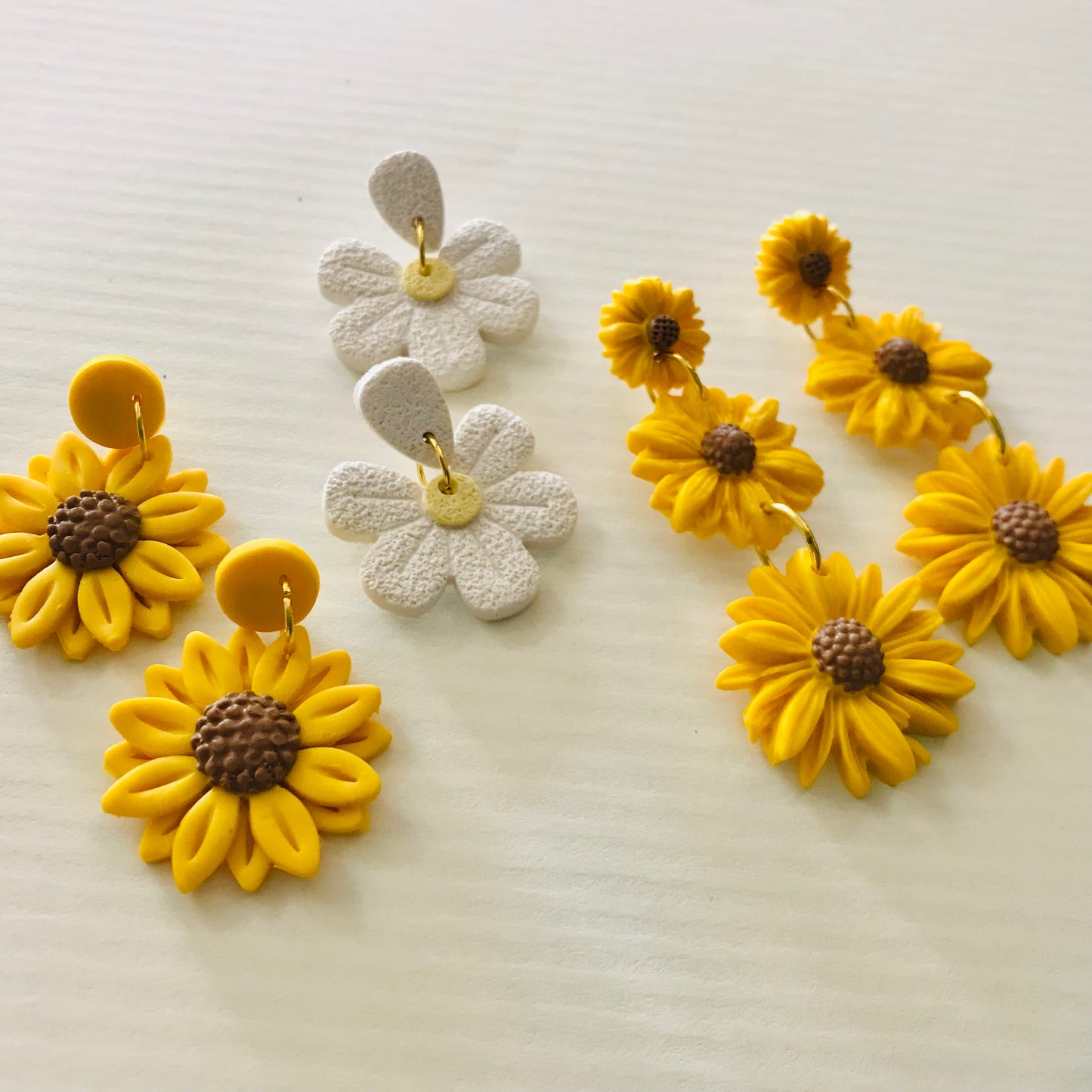 Floral Polymer Clay Flower Dangly Earrings