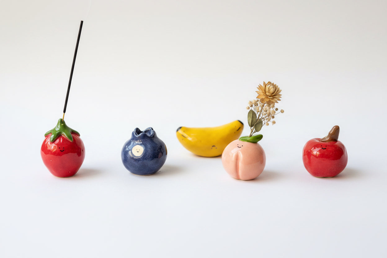Ceramic Mini Vase Incense Holder - Pepper