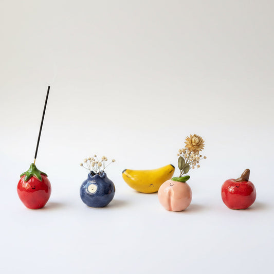 Ceramic Mini Vase Incense Holder - Pepper