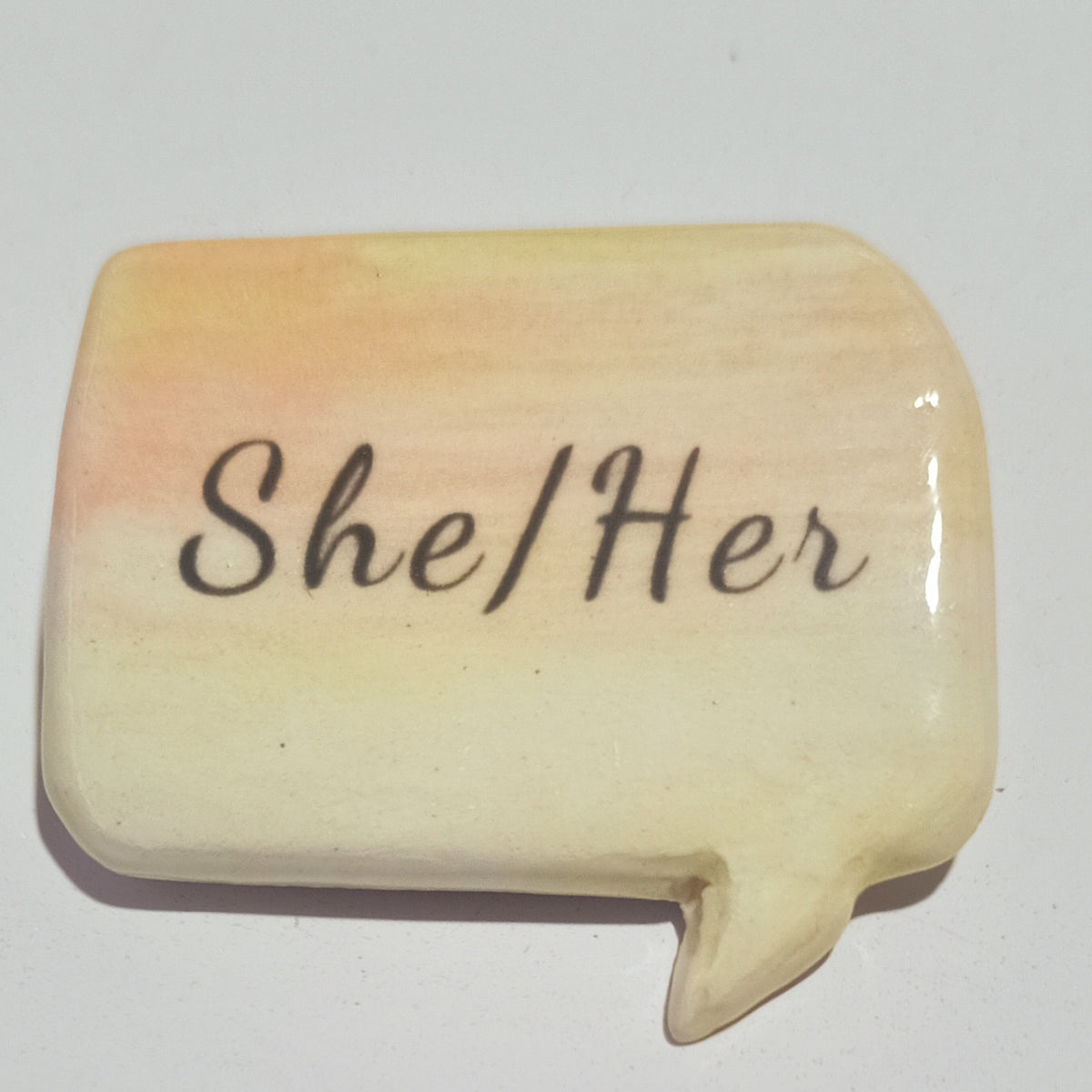 Handcrafted Pottery Gender/Pronoun Brooches