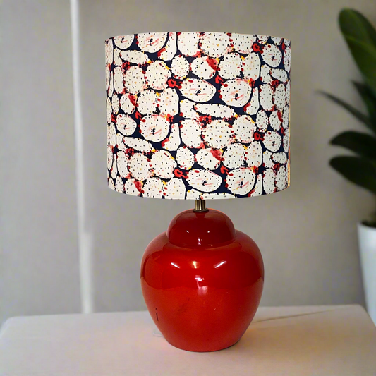 Custom Lamp Shade only - Prickly Pear on Navy