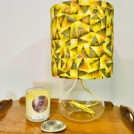 Custom Lamp Shade only - Vintage Retro Yellow Abstract