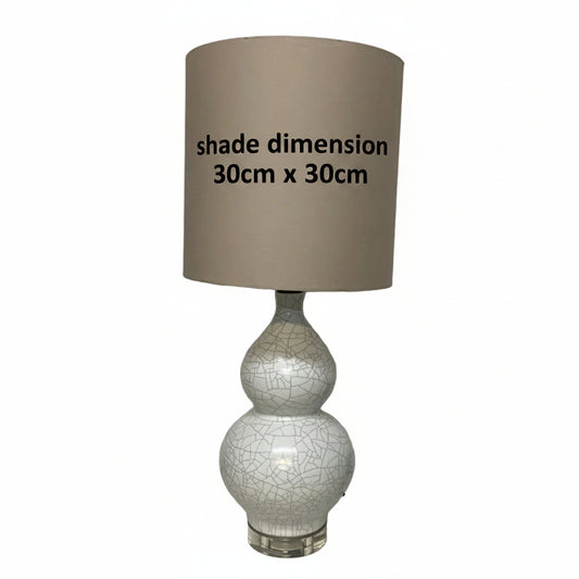 Lamp Base Only - Crackled Ceramic Bulbed Table Lamp