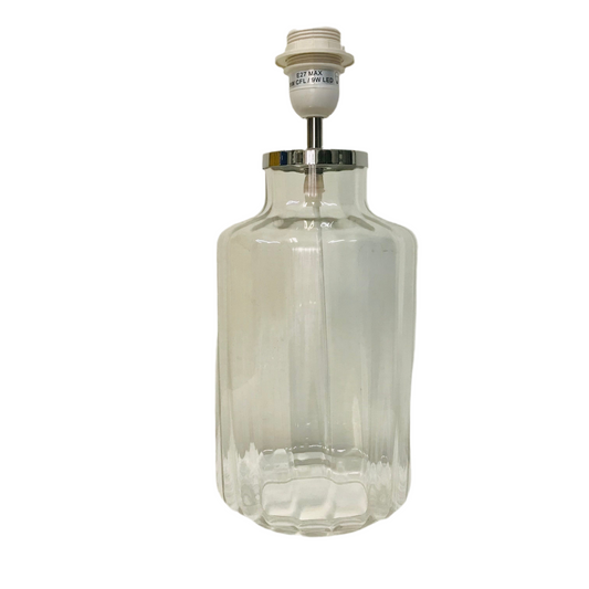 Lamp Base Only - Glass Ripple Bottle Table Lamp (pair available)