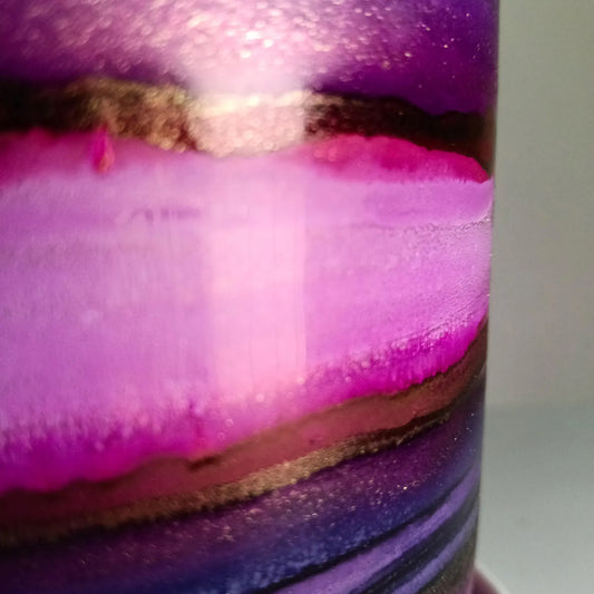 Alcohol Ink planter pot with tray - POT #7