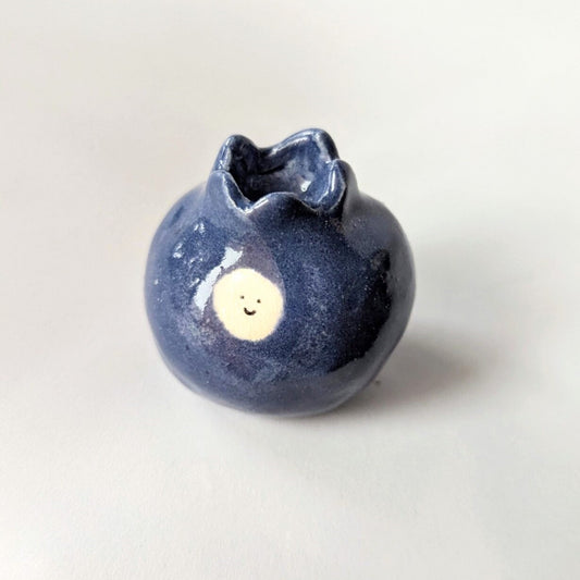 Ceramic Mini Vase Incense Holder - Blueberry