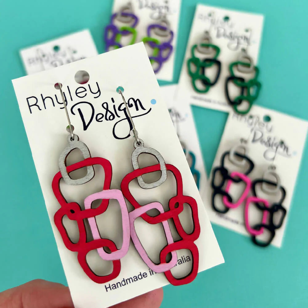 Wooden Loop Statement Earrings