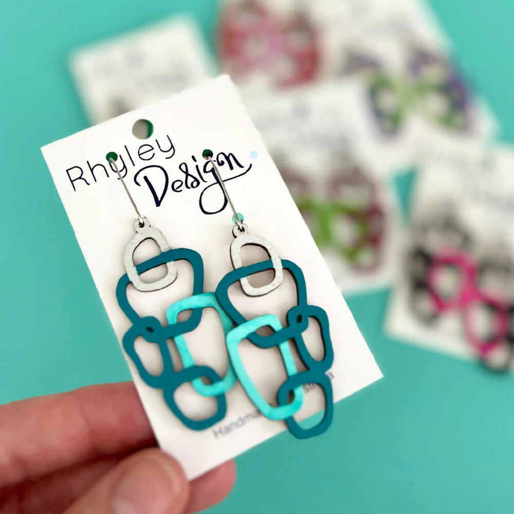 Wooden Loop Statement Earrings