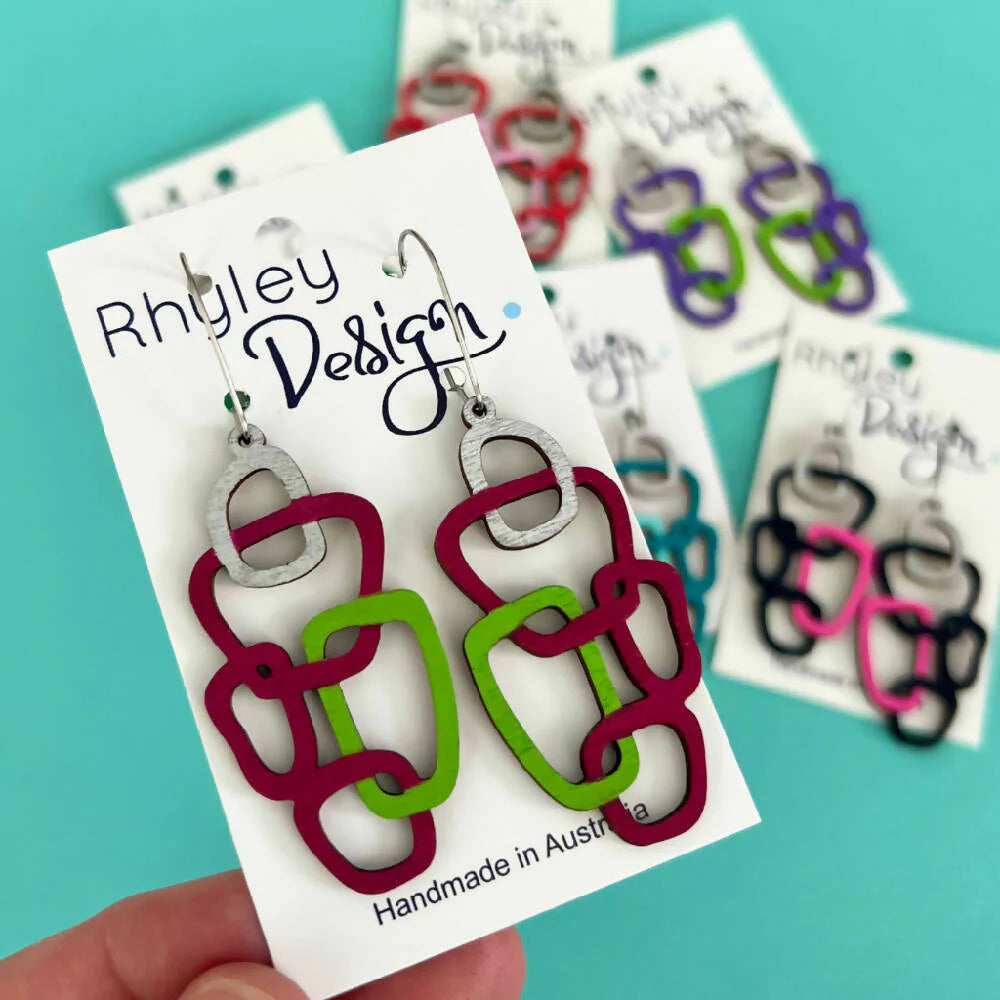 Wooden Loop Statement Earrings