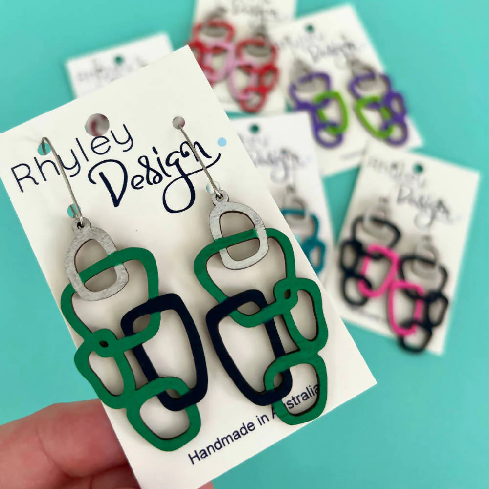 Wooden Loop Statement Earrings