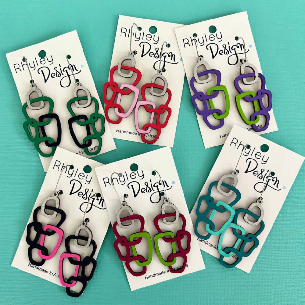 Wooden Loop Statement Earrings