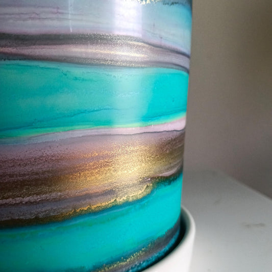 Alcohol Ink planter pot with tray - POT #4