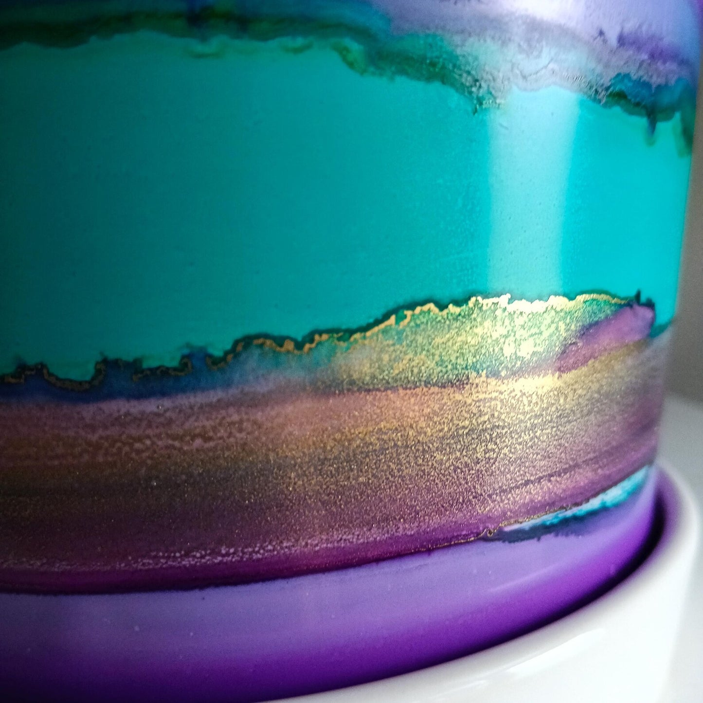 Alcohol Ink planter pot with tray - POT #6