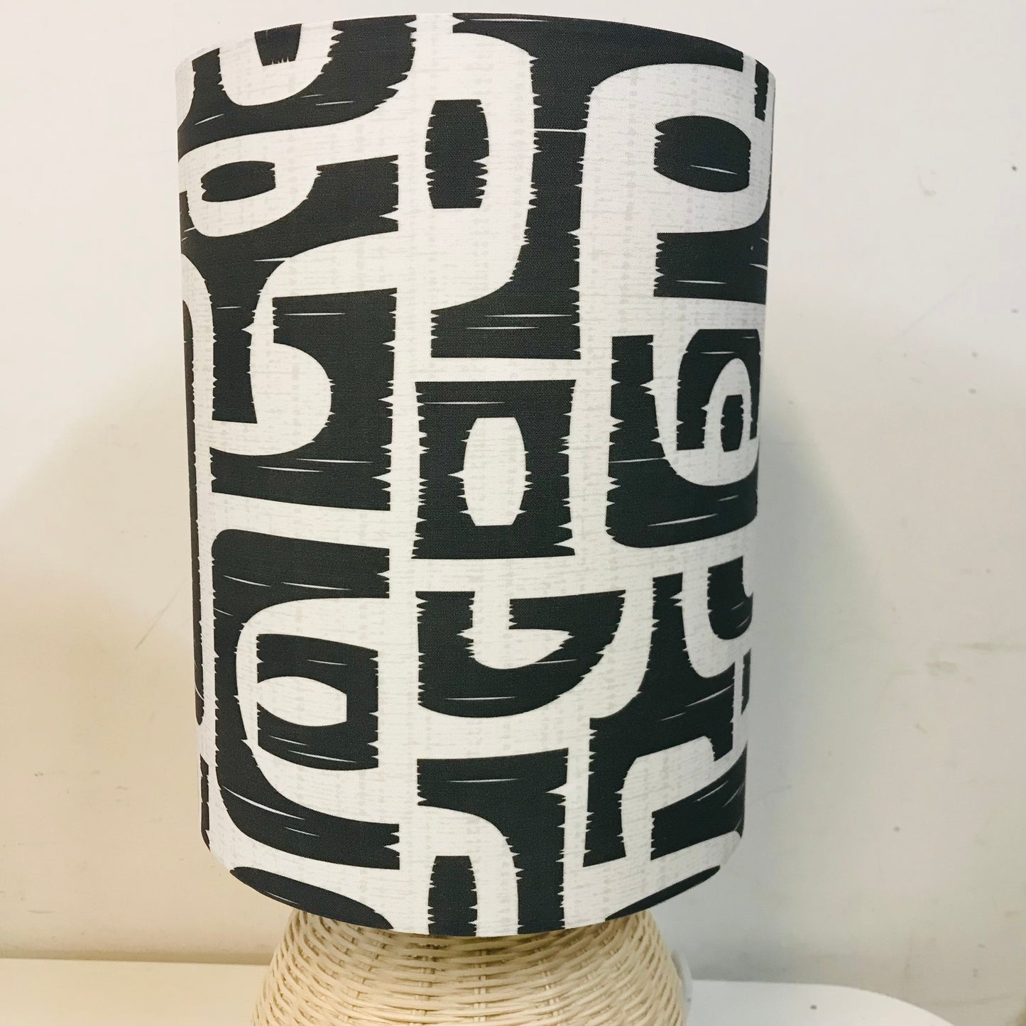 Custom Lamp Shade only - Tropical Dance Black & White