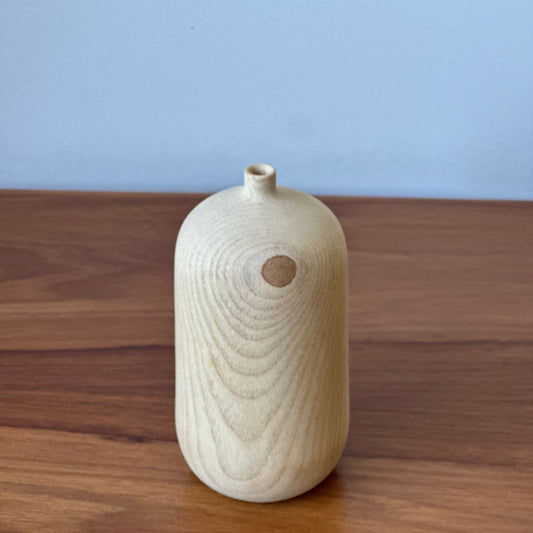 Handturned Timber Vase - Claret Ash Squat
