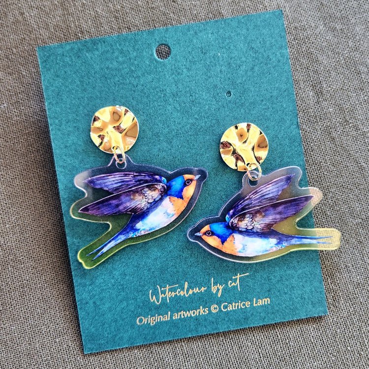 Flying Welcome Swallow Statement Earrings