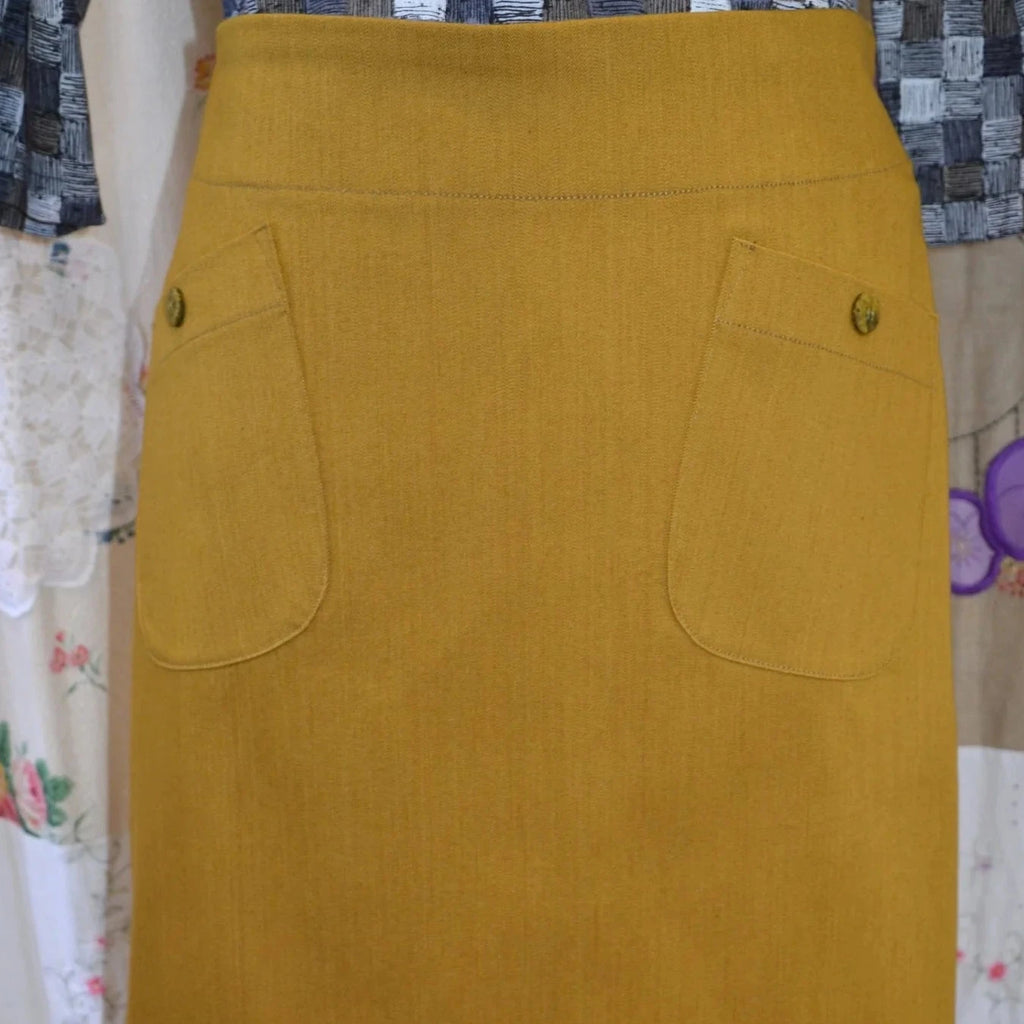 Women's Handmade Pocket Skirt - Mustard Ochre