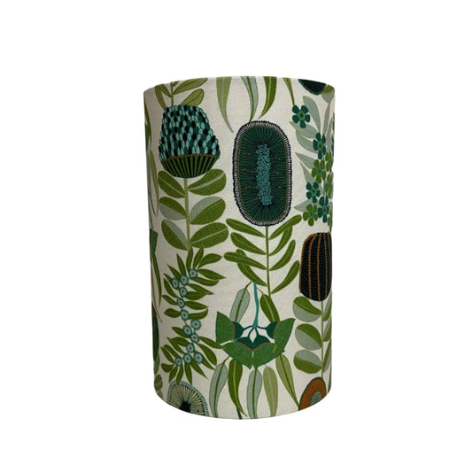 Black Post Table Lamp with Dusk Floral Shade