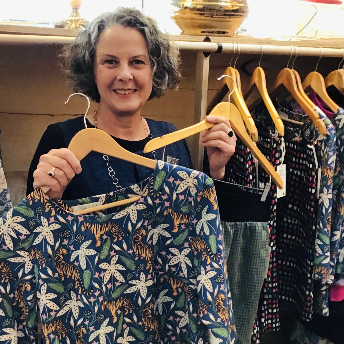 Women's Handmade Tunic Dress -Sky Corduroy