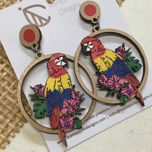 Handpainted Laser Cut earrings - Aviary Range