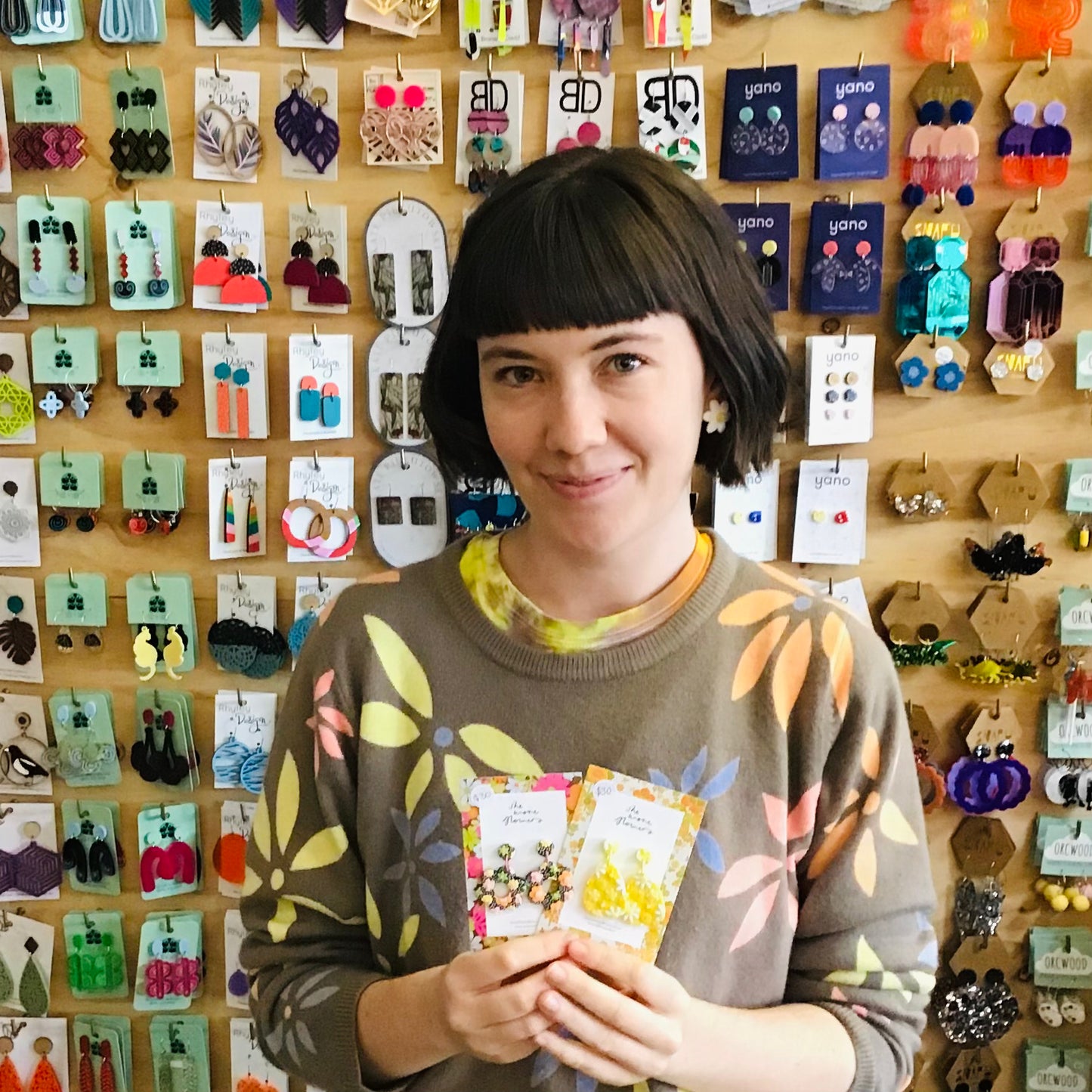 Garden Variety Polymer Clay Flower Dangly Earrings