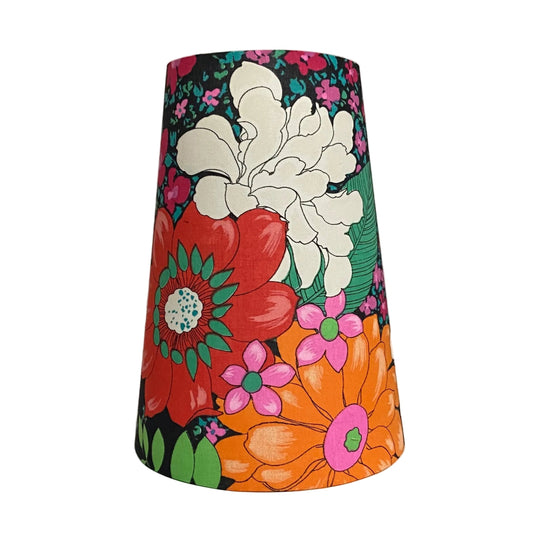 Mini Black Ceramic Tear Drop Table Lamp with Midnight Floral Shade