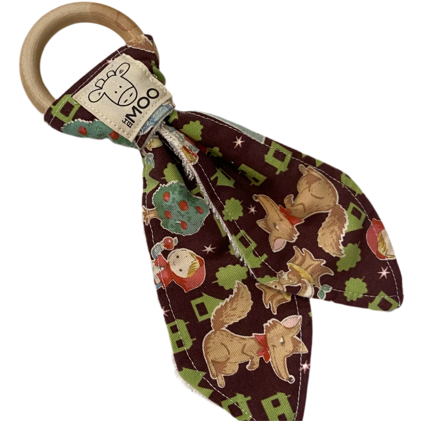 an organic bamboo teethers with little red riding