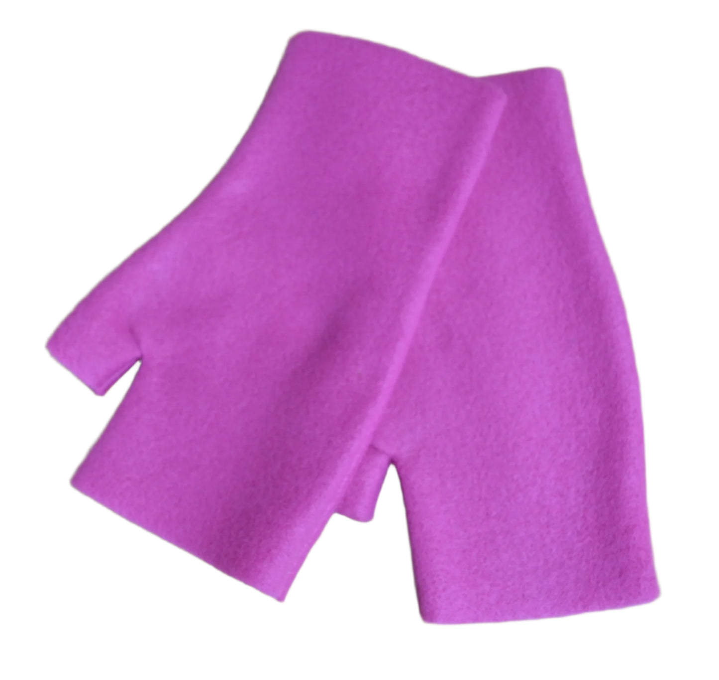 a pair of Pink Fleece fingerless gloves