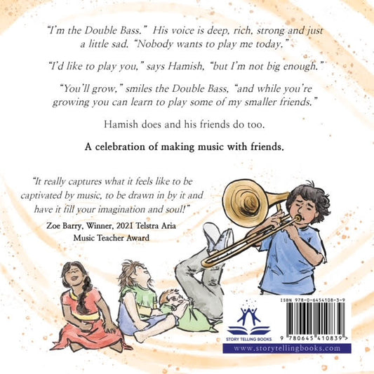 Hamish and the Double Bass: a celebration of making music with friends - Hardcover picture book by Margaret Dugdale
