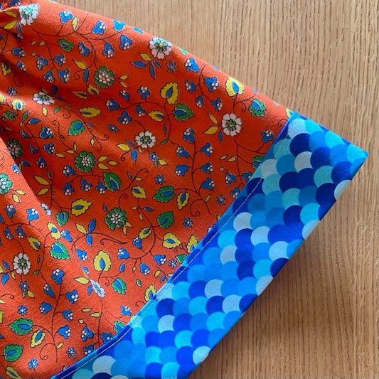 Cotton Drill Skirt - TANGERINE FLORAL