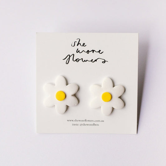 Floral Polymer Clay Stud Earrings