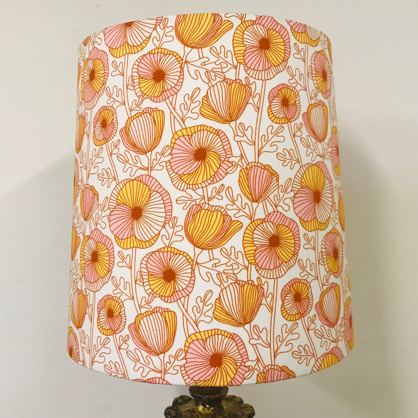 Custom Lamp Shade only - Outlined Poppies
