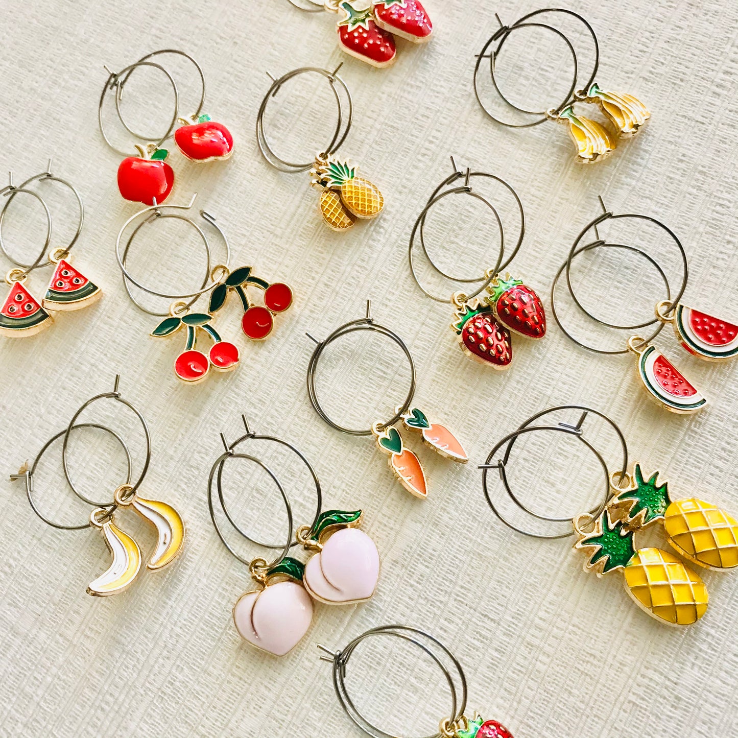 Fruit & Vegetable Hoop Earrings