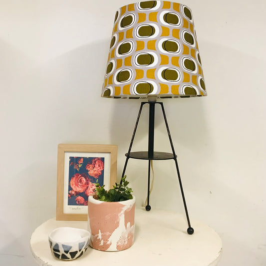 Custom Lamp Shade only - Barkcloth Orbs in Olive