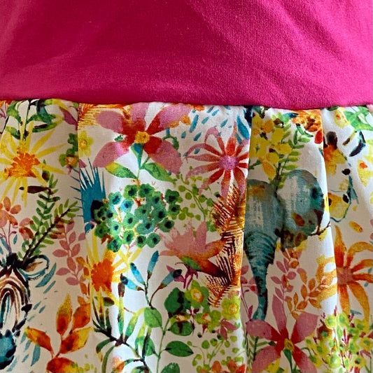 Short Sleeve Winnie Dress - HOT PINK WITH SAFARI **ON SALE**