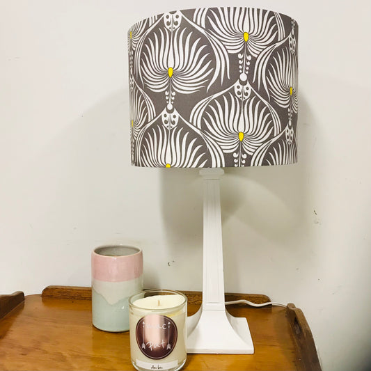 Custom Lamp Shade only - Grey Art Nouveau Fans