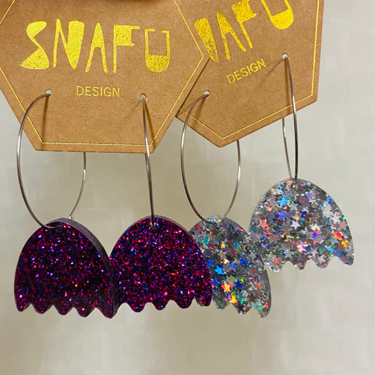 Tulip Dangle Hoop Earrings