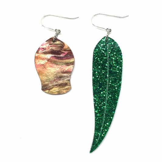 Gumnut and Leaf Odd Earrings