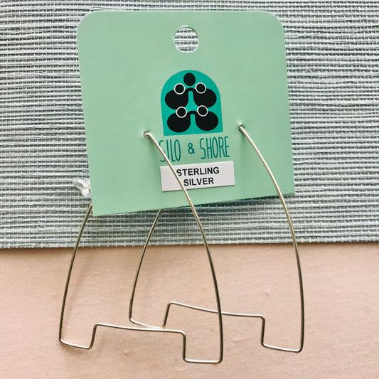 Sterling Silver Statement Abstract Hoop Earrings